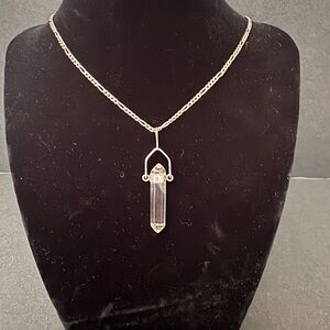 Elegant Sterling Silver Crystal Pendant Necklace